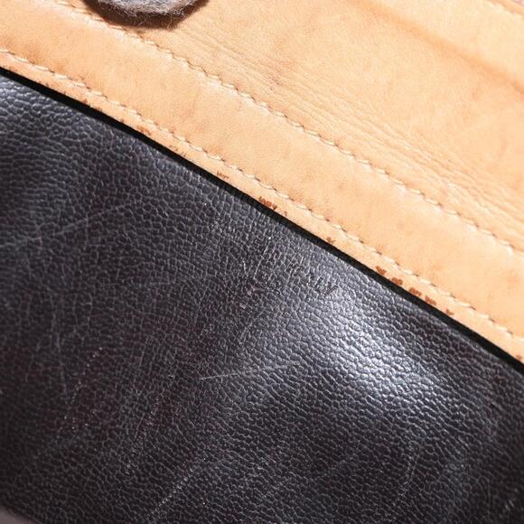 CELINE Macadam Canvas Hand Bag PVC Beige Auth ar13860